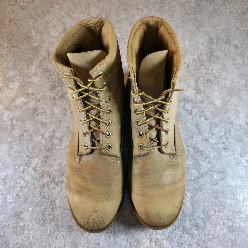 Vintage Made in USA Timberland Classic Wheat Leather Boots Mens Size 13 Soft Toe